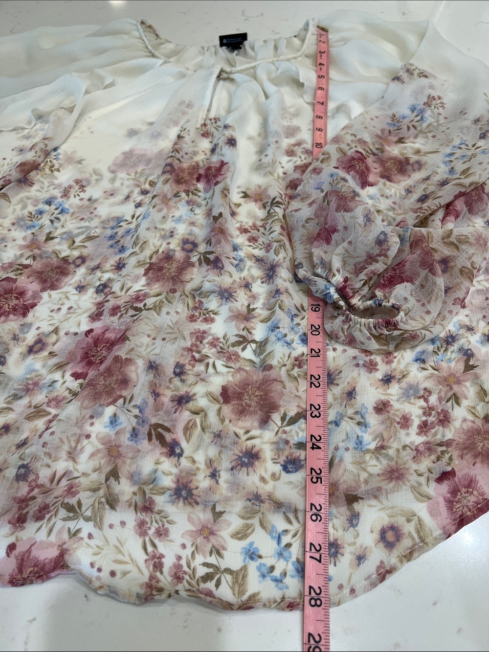 Torrid Floral Chiffon Ruffle Blouse Size Large Boho Romantic - Picture 8 of 8